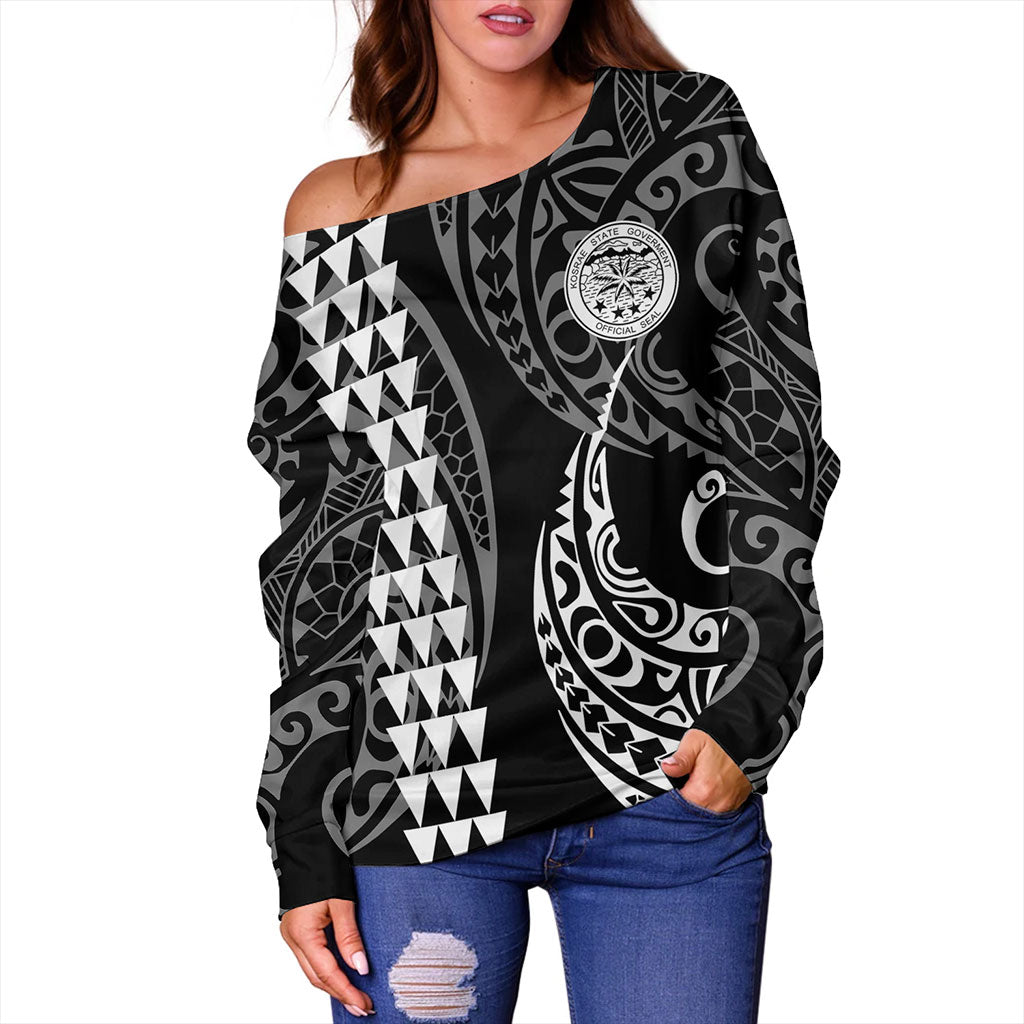 Kosrae Off Shoulder Sweatshirt Kakau Style Ver.1
