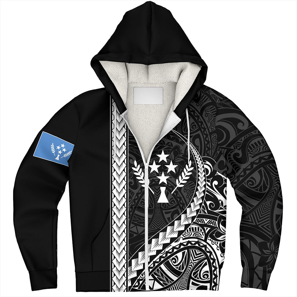Kosrae Sherpa Hoodie Tribal Micronesian Coat Of Arms