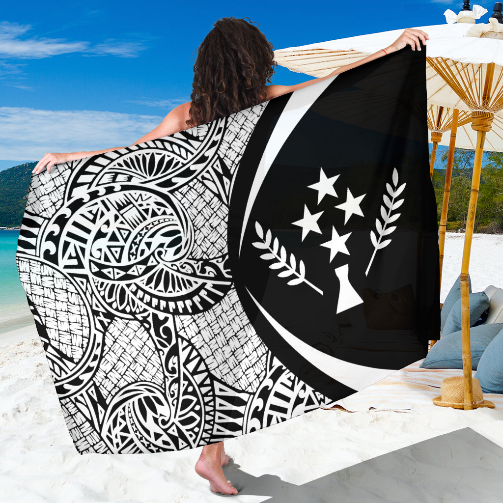 Kosrae Sarong Coat Of Arm Lauhala Circle White