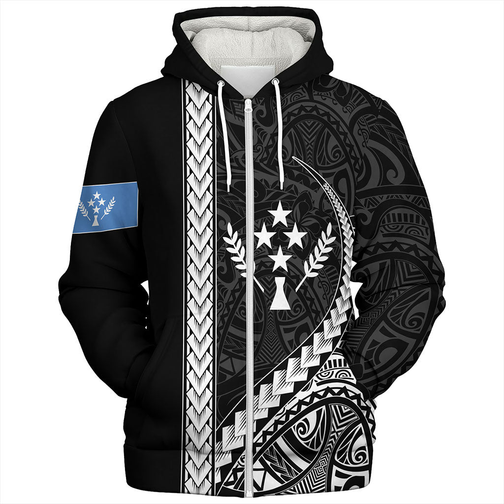Kosrae Sherpa Hoodie Tribal Micronesian Coat Of Arms