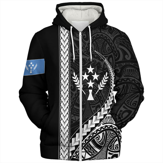 Kosrae Sherpa Hoodie Tribal Micronesian Coat Of Arms