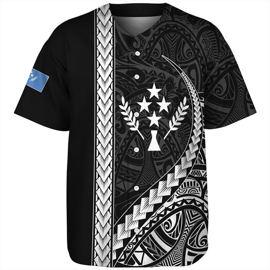 Kosrae Baseball Shirt Tribal Micronesian Coat Of Arms