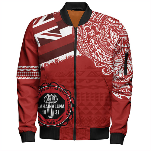 Hawaii Bomber Jacket Lahainaluna High School With Crest Style
