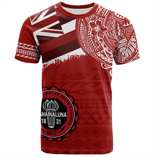 Hawaii T-Shirt Lahainaluna High School With Crest Style