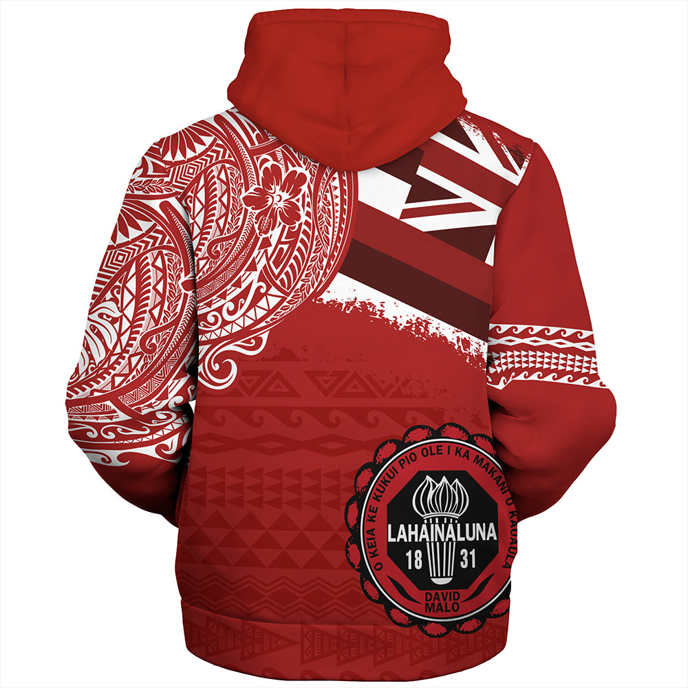 Hawaii Sherpa Hoodie Lahainaluna High School With Crest Style