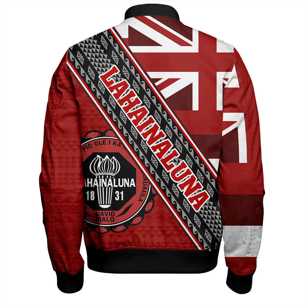 Hawaii Bomber Jacket Lahainaluna High School Half Flag Tribal Polynesia