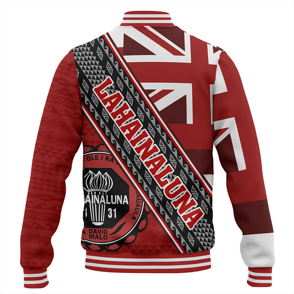 Hawaii Baseball Jacket Lahainaluna High School Half Flag Tribal Polynesia