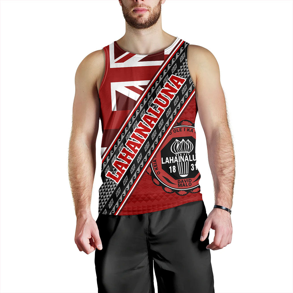 Hawaii Tank Top Lahainaluna High School Half Flag Tribal Polynesia