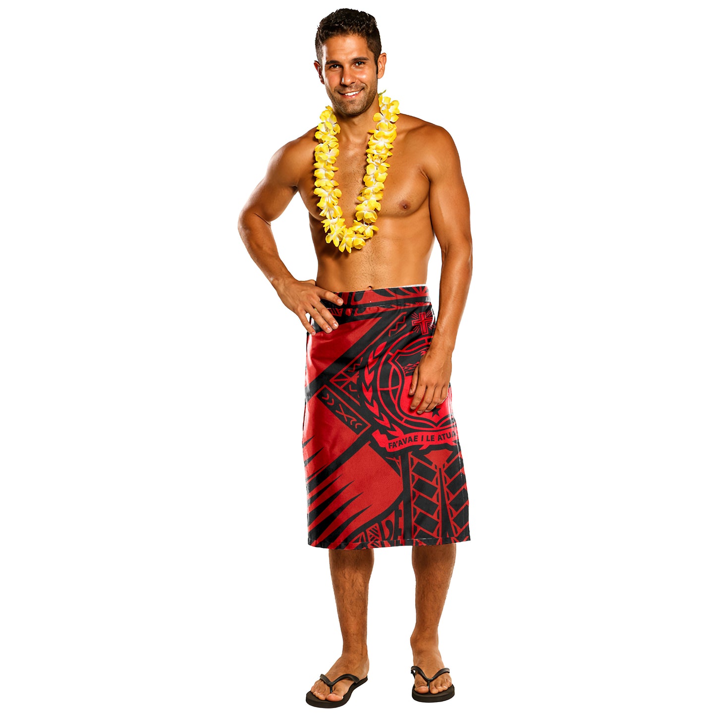 Samoa Lavalava - Samoa Coat Of Arms With Polynesian Red