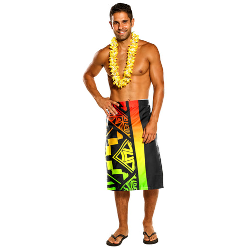 Samoa Lavalava - Samoa Coat Of Arms With Polynesian Tribal Pattern Reggae