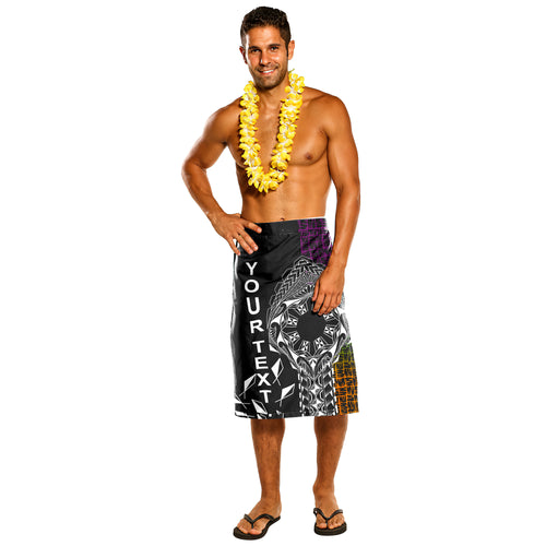 American Samoa Lavalava - Polynesian Rocket Style White