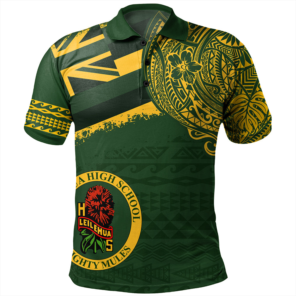 Hawaii Polo Shirt Leilehua High School With Crest Style