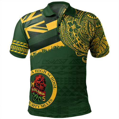 Hawaii Polo Shirt Leilehua High School With Crest Style