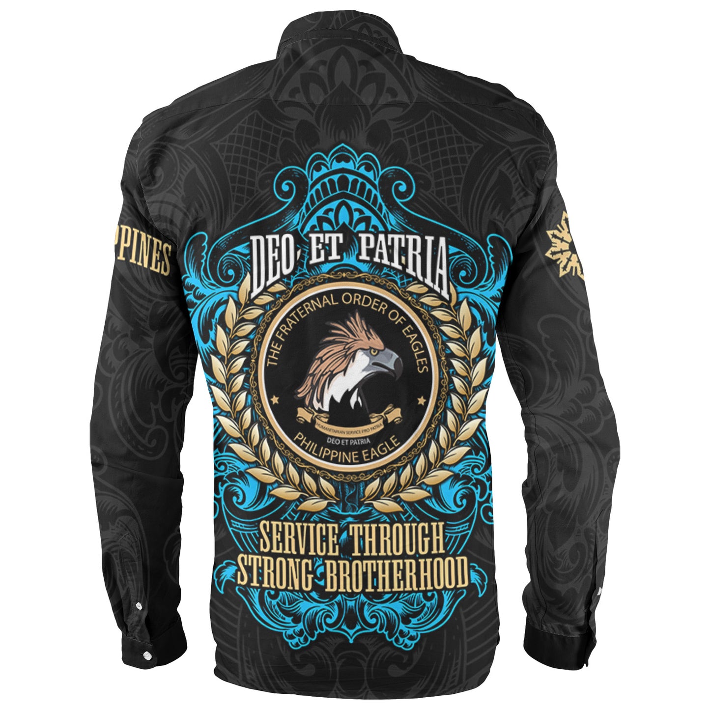 Philippines Long Sleeve Shirt - Philippine Eagles Ornament Vintage Style