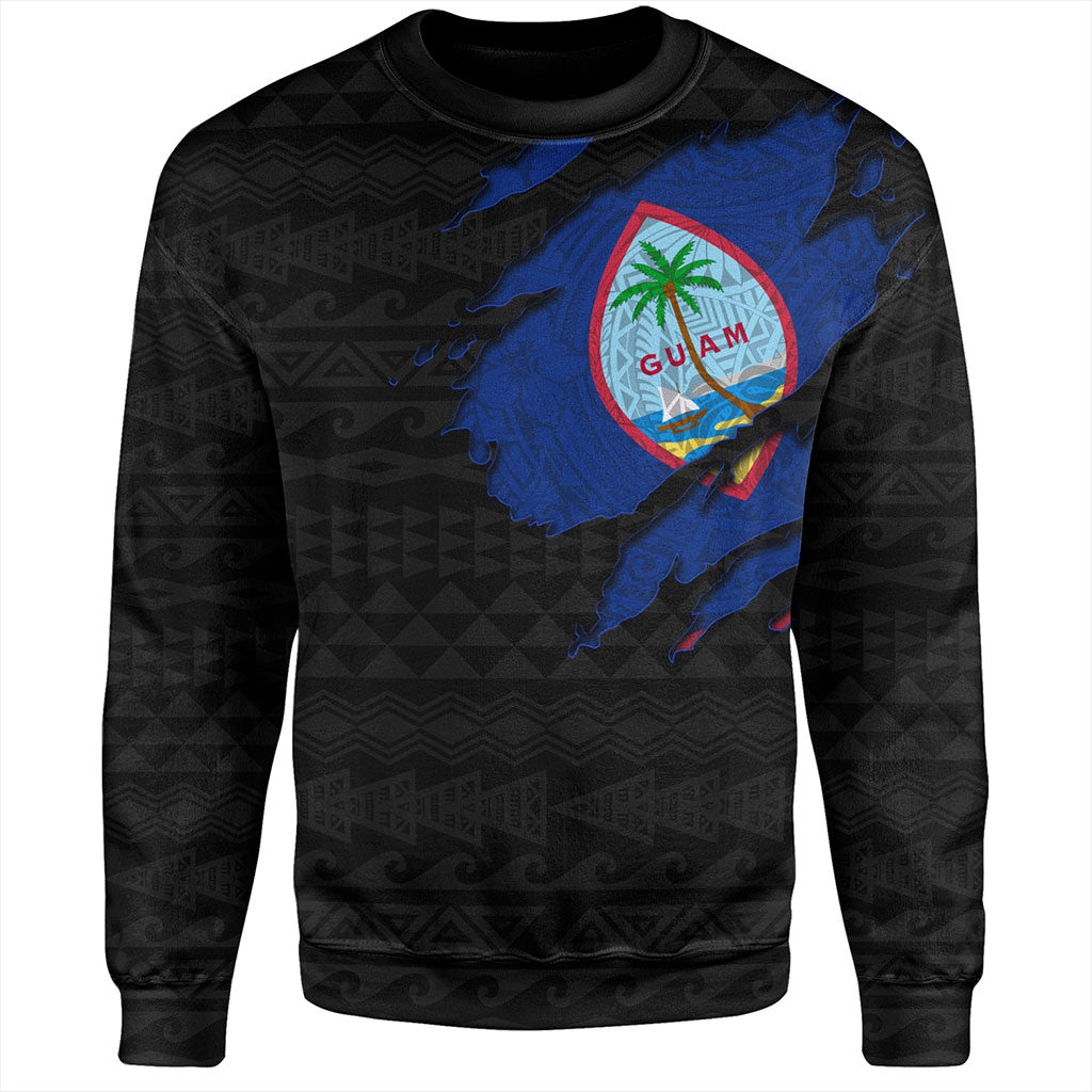 Guam Sweatshirt Micronesian Tribal Crack Style