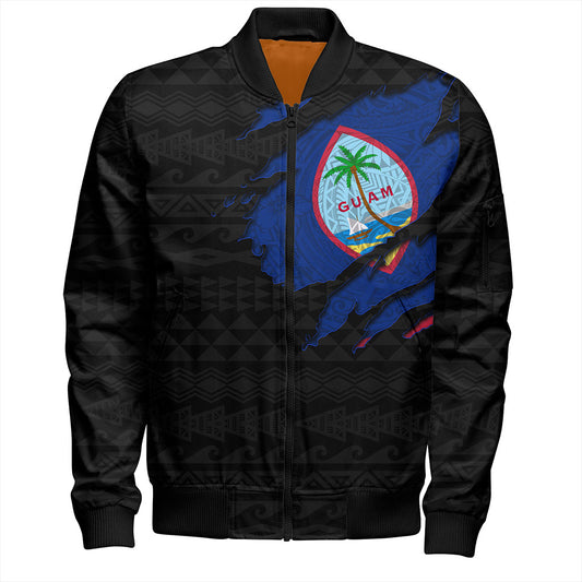 Guam Bomber Jacket Micronesian Tribal Crack Style