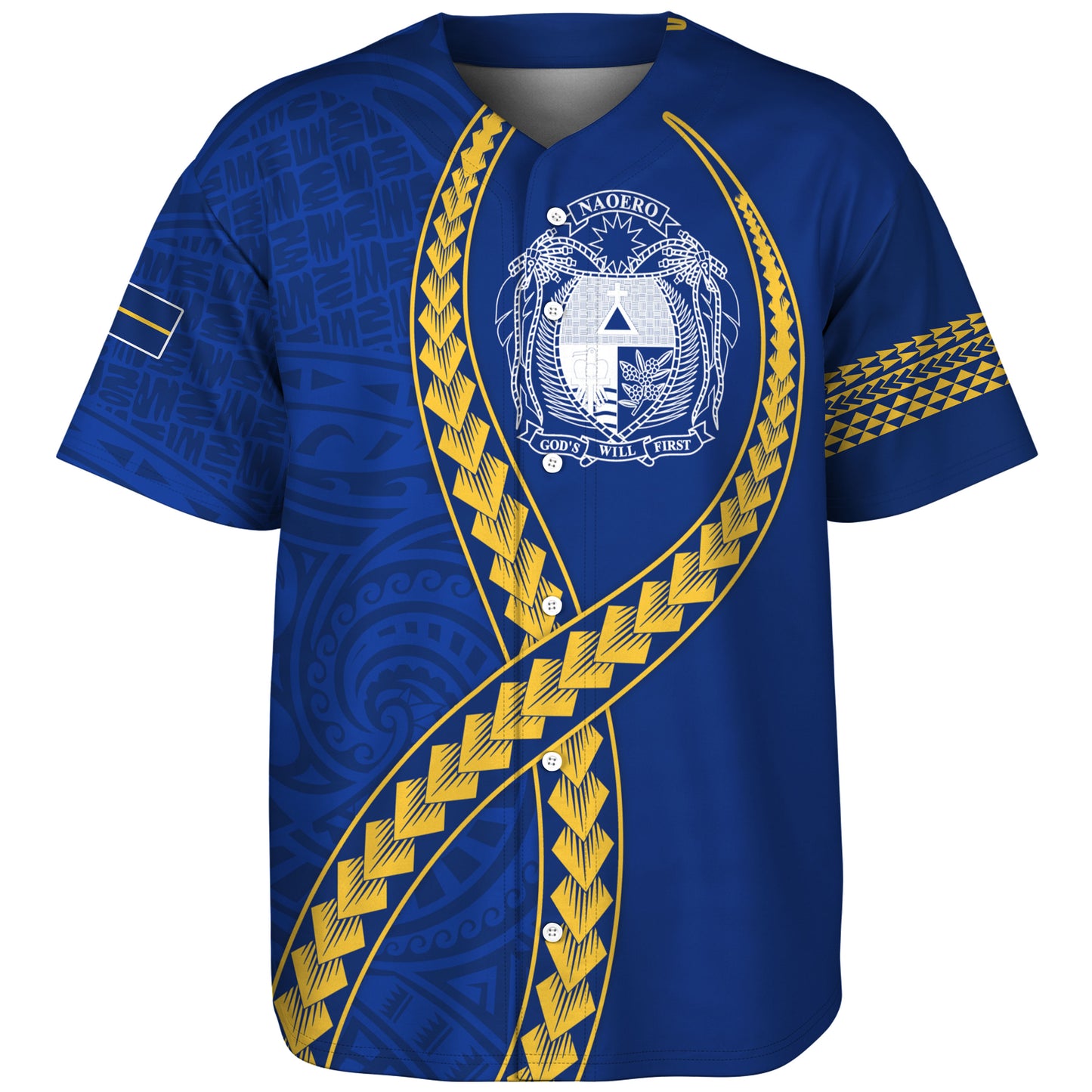Nauru Baseball Shirt Tribal Polynesian In My Heart