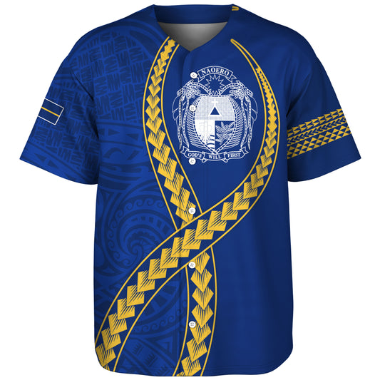 Nauru Baseball Shirt Tribal Polynesian In My Heart