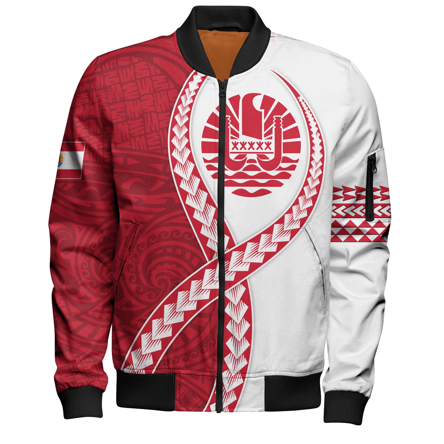 Tahiti Bomber Jacket Tribal Polynesian In My Heart