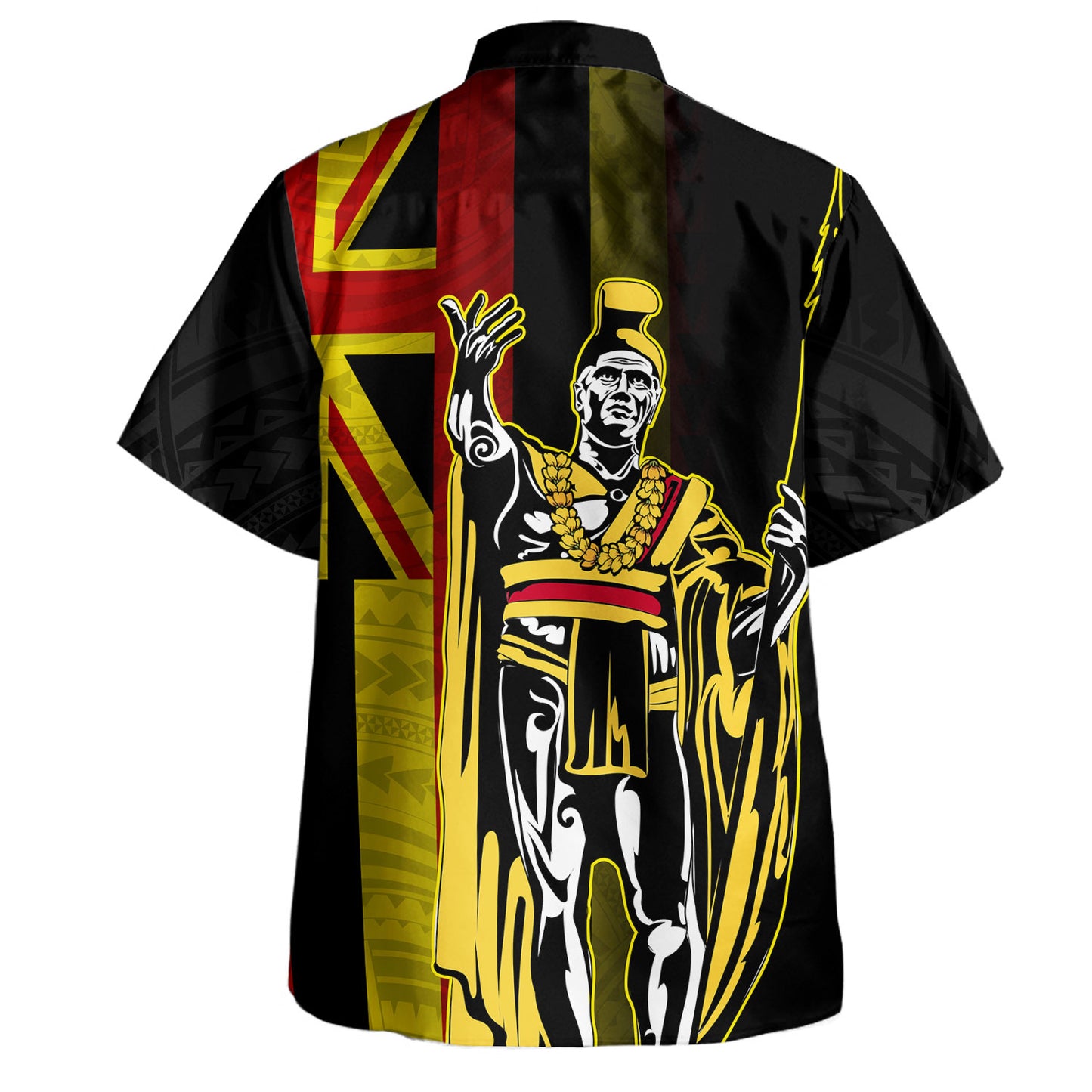 Hawaii Hawaiian Shirt King Kamehameha Gold Flag Island Royalty Style