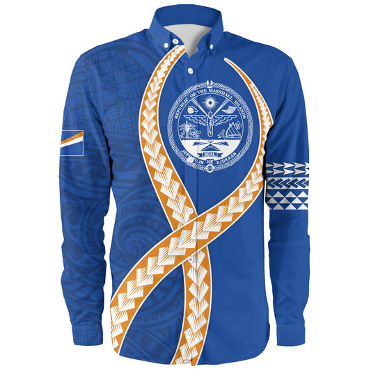Marshall Islands Long Sleeve Shirt Tribal Polynesian In My Heart
