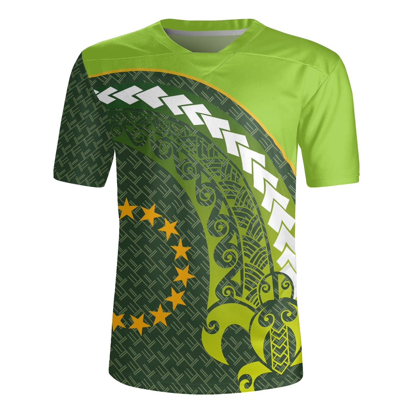 Cook Islands Rugby Jersey Turtle Tattoo Tribal