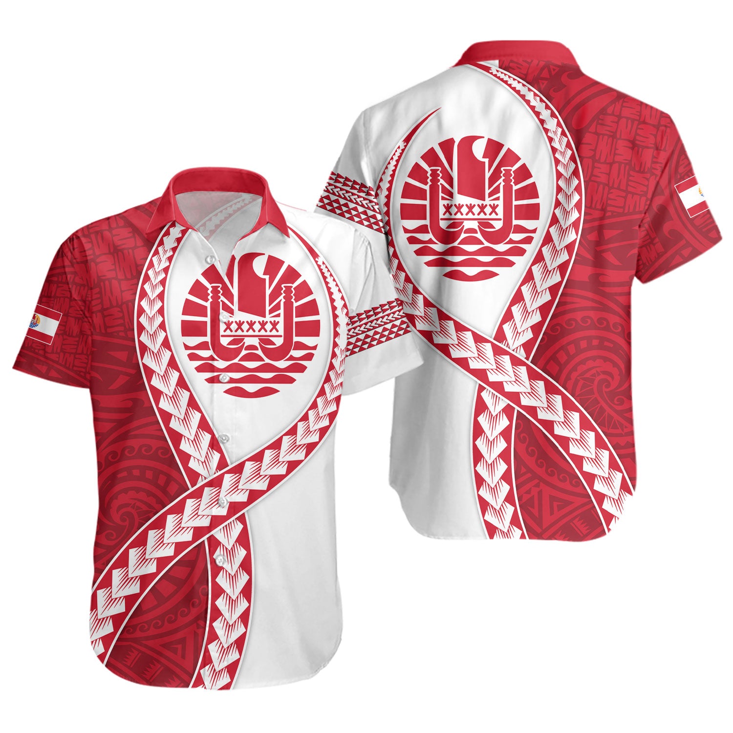 Tahiti Short Sleeve Shirt Tribal Polynesian In My Heart