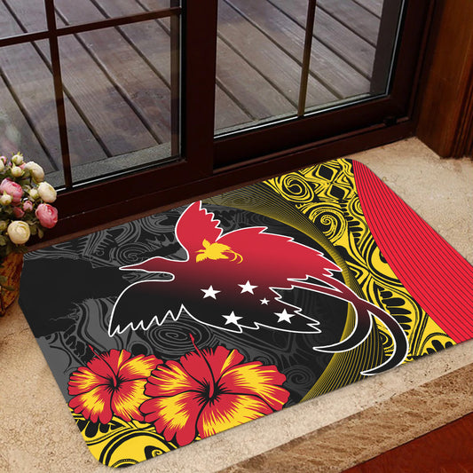 Papua New Guinea Door Mat Paradise Bird With Tribal Pattern