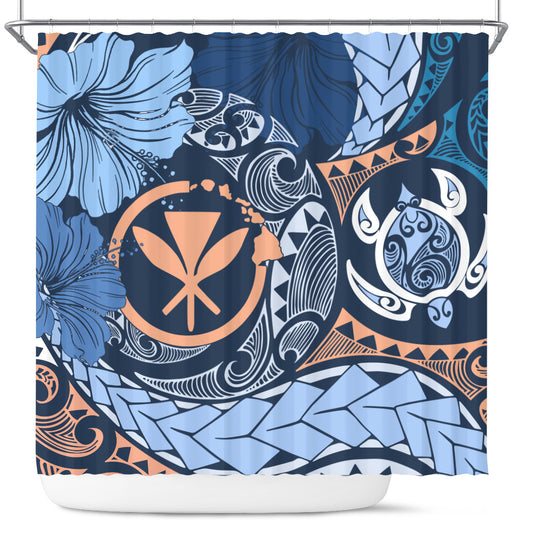 Hawaii Shower Curtain Kanaka Maoli Tribal Pattern