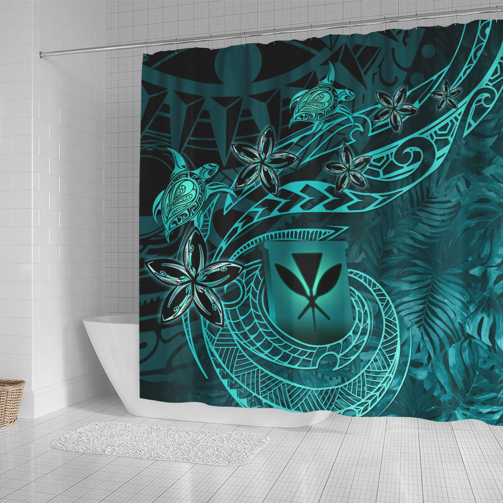 Hawaii Shower Curtain Kanaka Maoli Tropical Leaves Polynesian Pattern