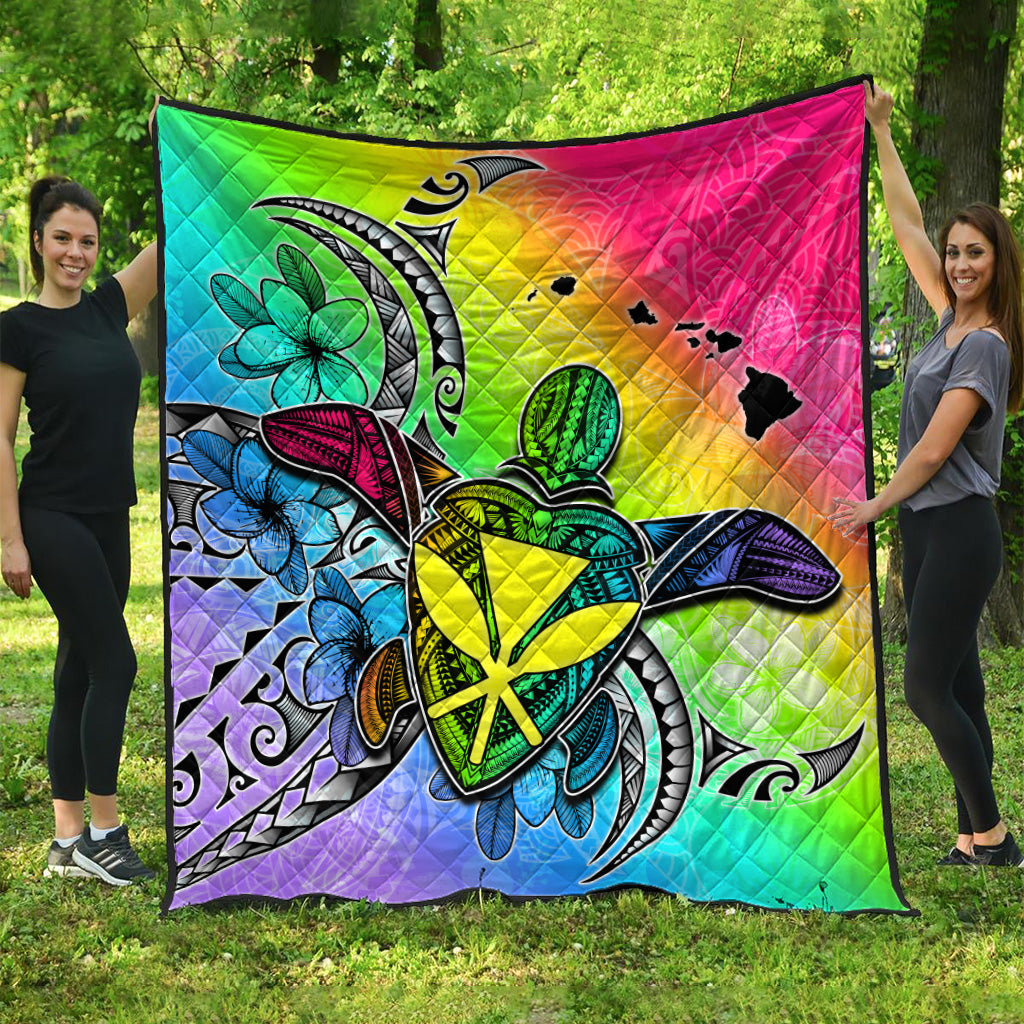 Hawaii Premium Quilt Hawaii Map And Turtle Tribal Patterns