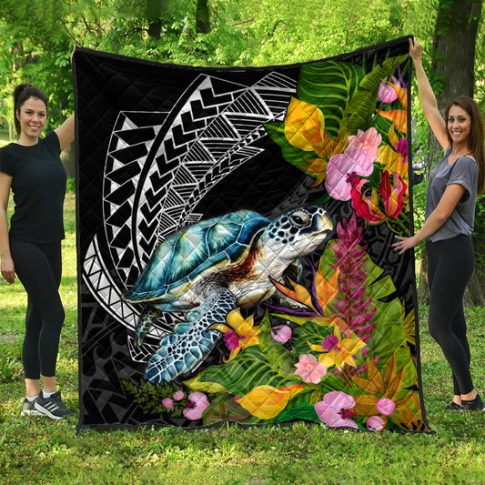 Hawaii Premium Quilt Turtle Ocean Spiral Polynesian Patterns