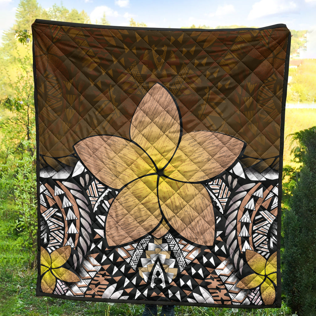 Hawaii Premium Quilt Hawaii Plumeria Polynesian Traditional Patterns Vintage Version