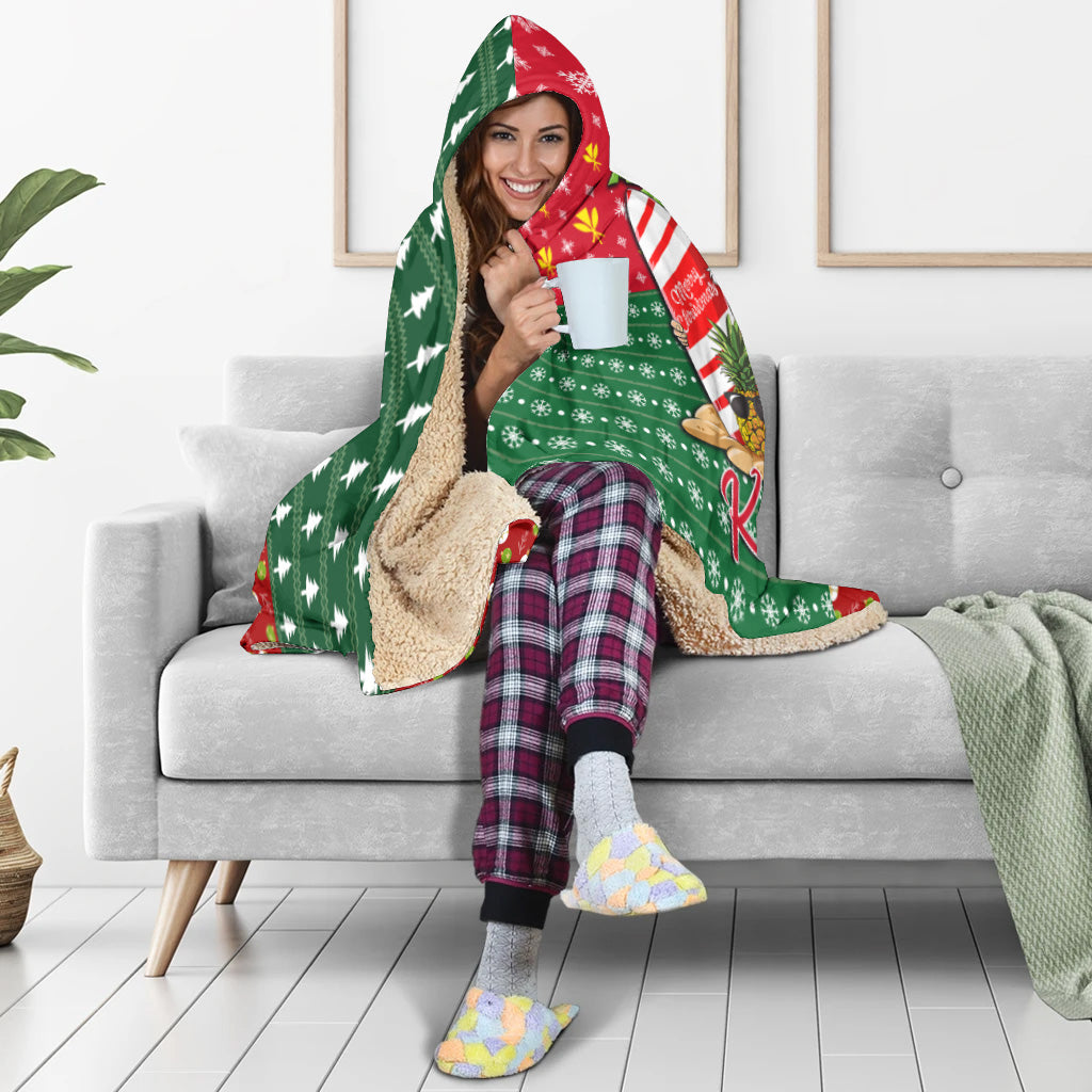 Hawaii Hooded Blanket Mele Kalikimaka Hawaii Christmas Patterns