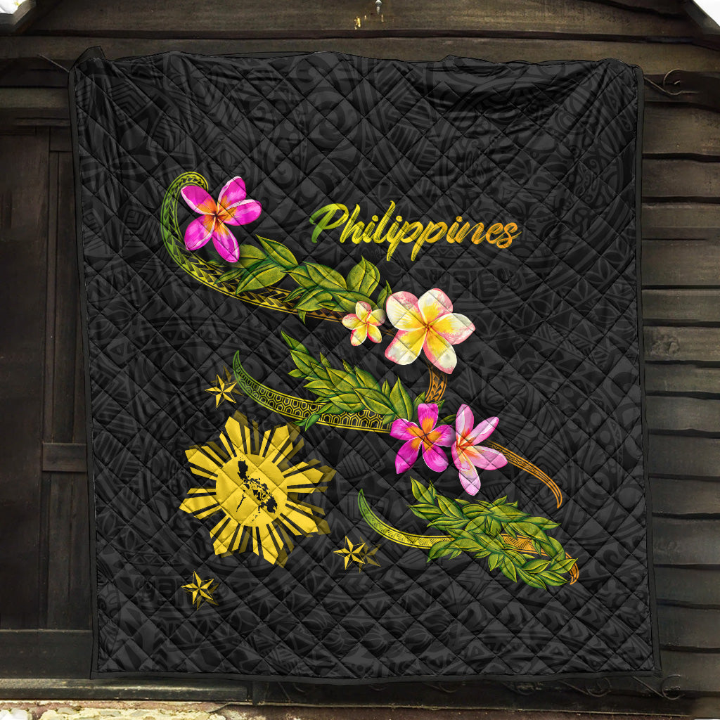 Philippines Filipinos Premium Quilt Philippines Sun And Map Plumeria Tribal