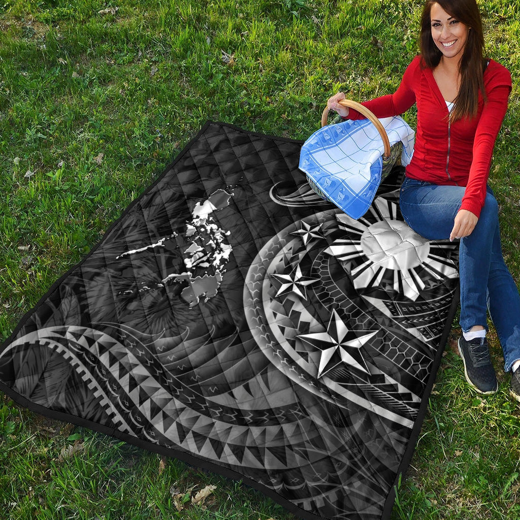 Philippines Filipinos Premium Quilt Philippines Sun Tribal Patterns Tropical Flowers Curve Style