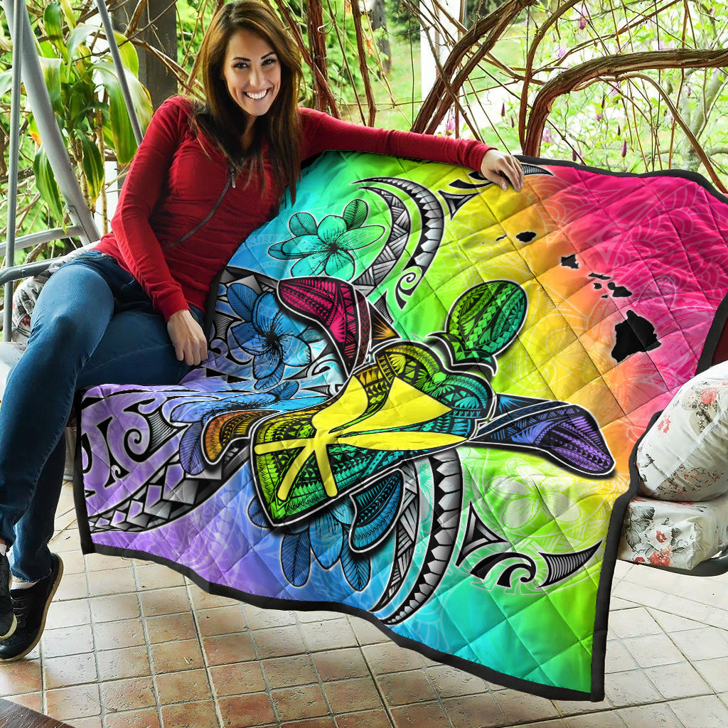 Hawaii Premium Quilt Hawaii Map And Turtle Tribal Patterns
