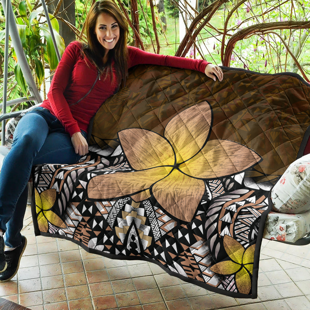 Hawaii Premium Quilt Hawaii Plumeria Polynesian Traditional Patterns Vintage Version