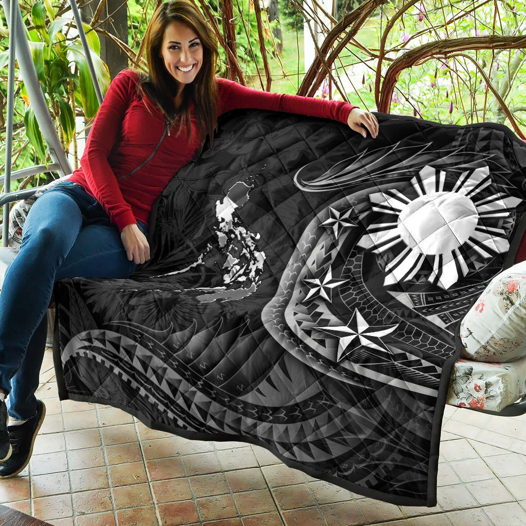 Philippines Filipinos Premium Quilt Philippines Sun Tribal Patterns Tropical Flowers Curve Style