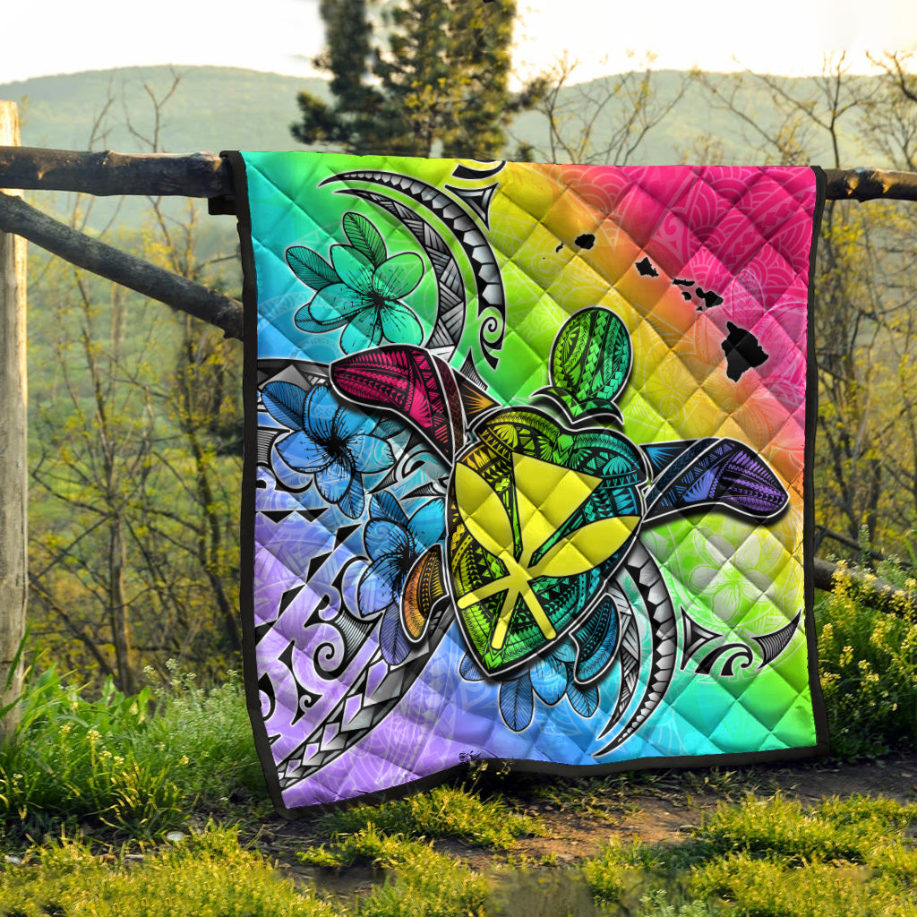 Hawaii Premium Quilt Hawaii Map And Turtle Tribal Patterns