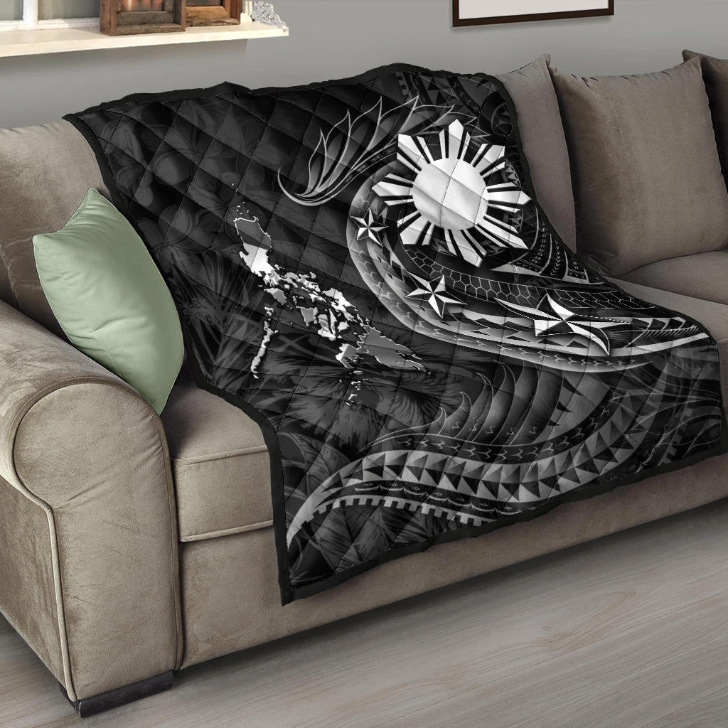 Philippines Filipinos Premium Quilt Philippines Sun Tribal Patterns Tropical Flowers Curve Style
