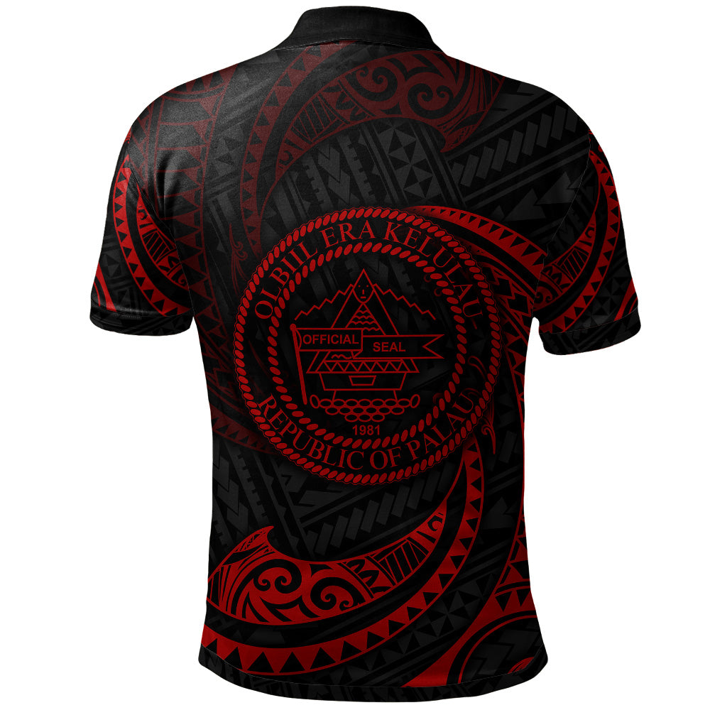 Palau Polynesian Custom Personalised Polo Shirt Tribal Wave
