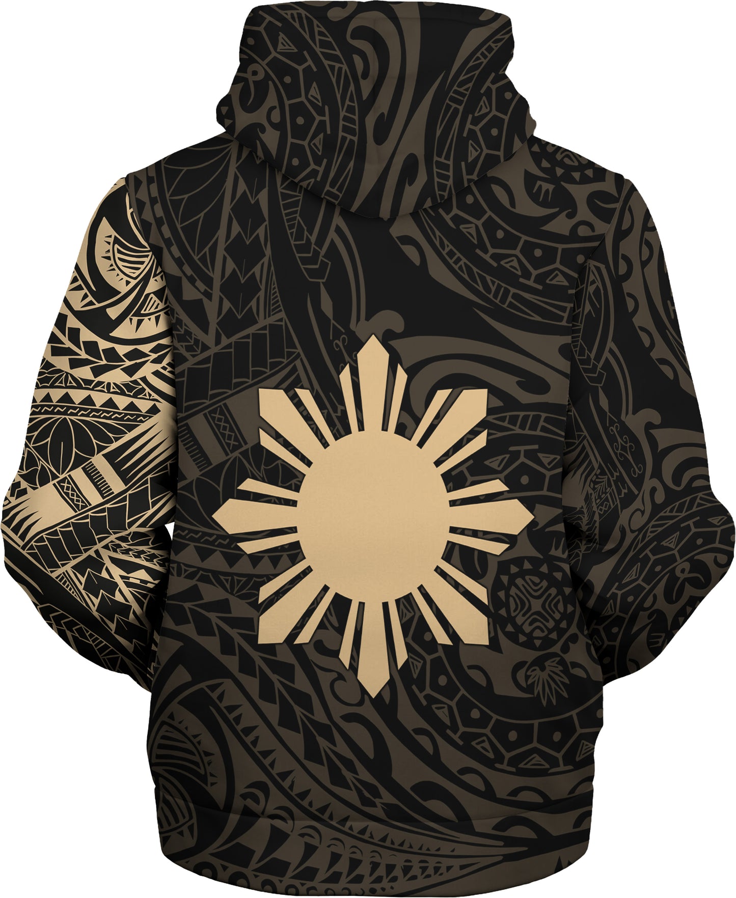 Philippines Filipinos Polynesian Tattoo Style Sherpa Hoodie