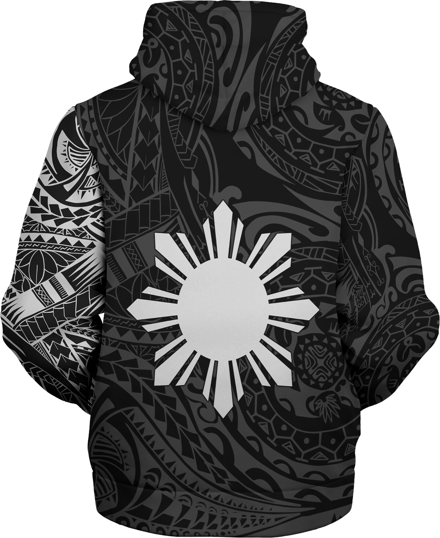 Philippines Filipinos Polynesian Tattoo Style Sherpa Hoodie