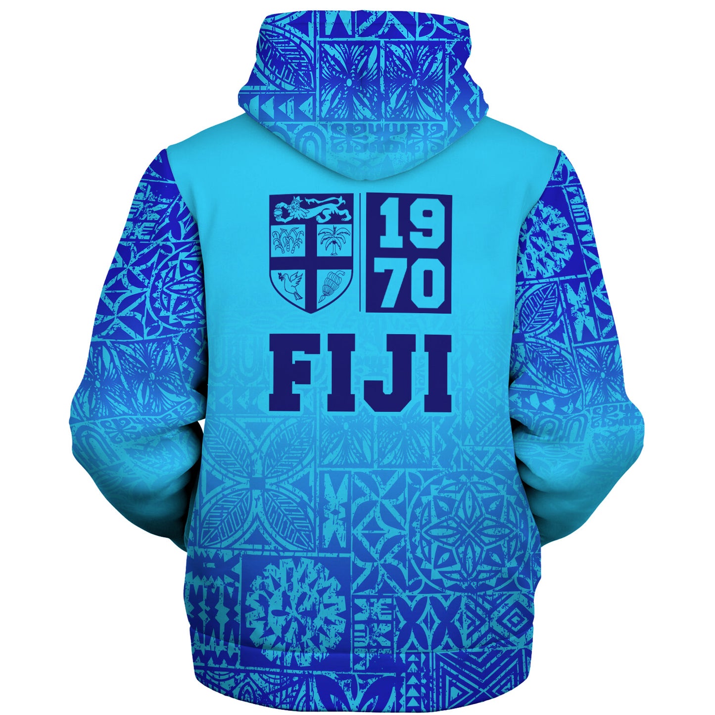 Fiji Sherpa Hoodie Fiji Independence 1970 Tapa Style ( Ver 2 )