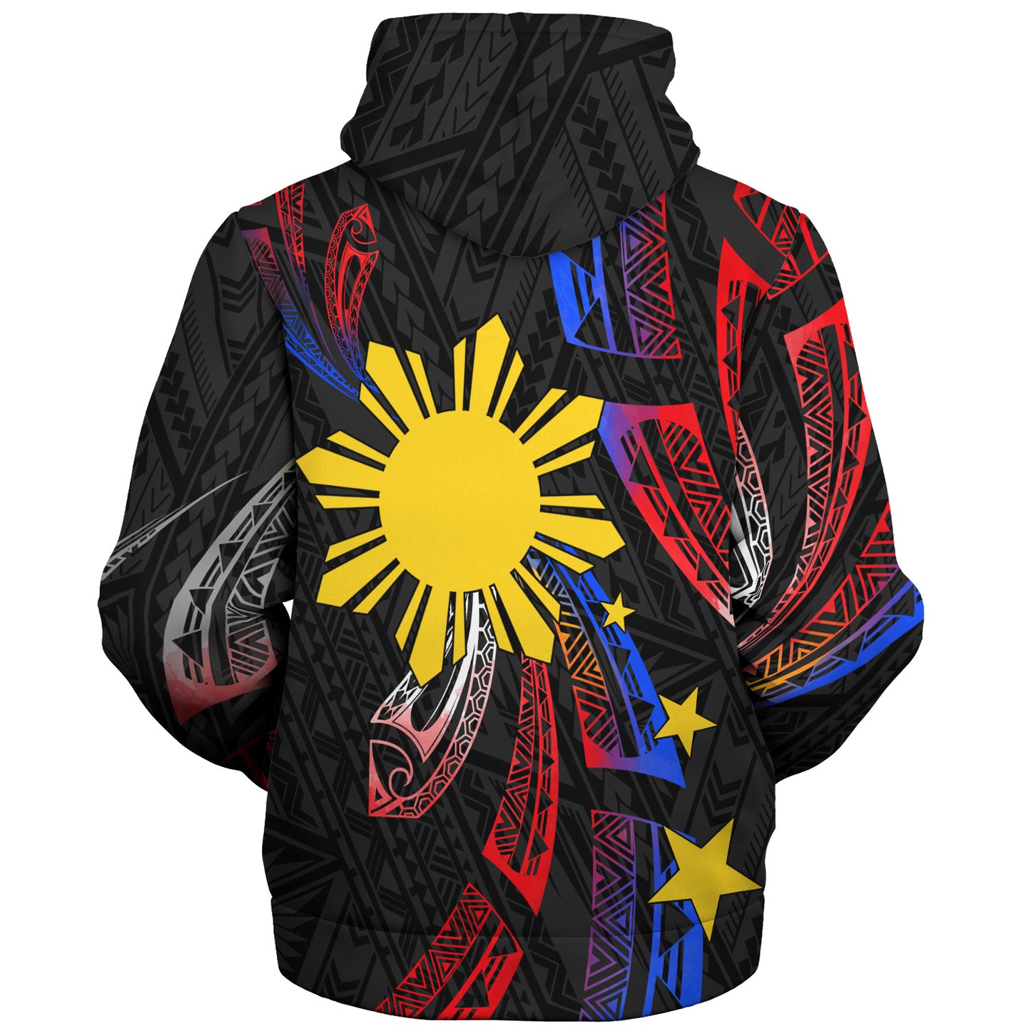 Philippines Filipinos Sherpa Hoodie Tribal Pattern Filipinos Sun