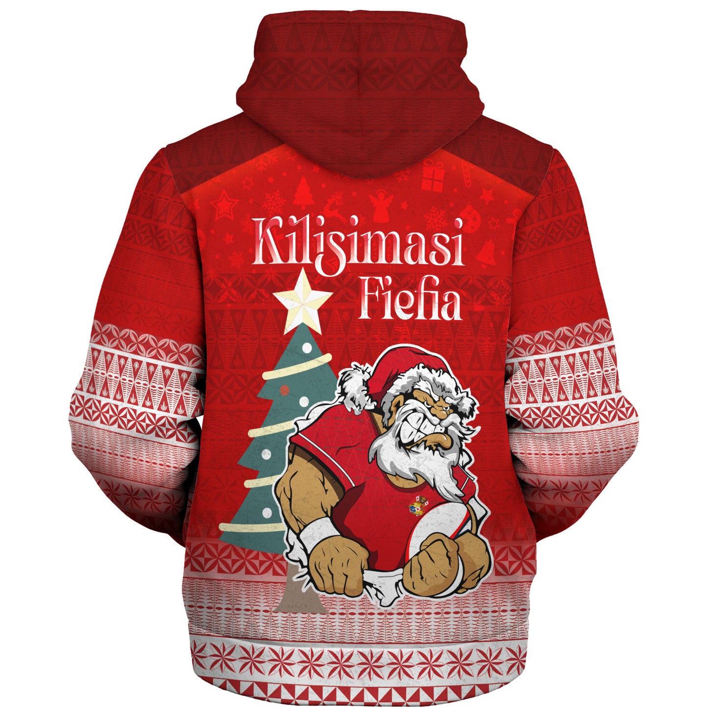 Tonga Sherpa Hoodie Kilisimasi Fiefia Rugby Santa Style