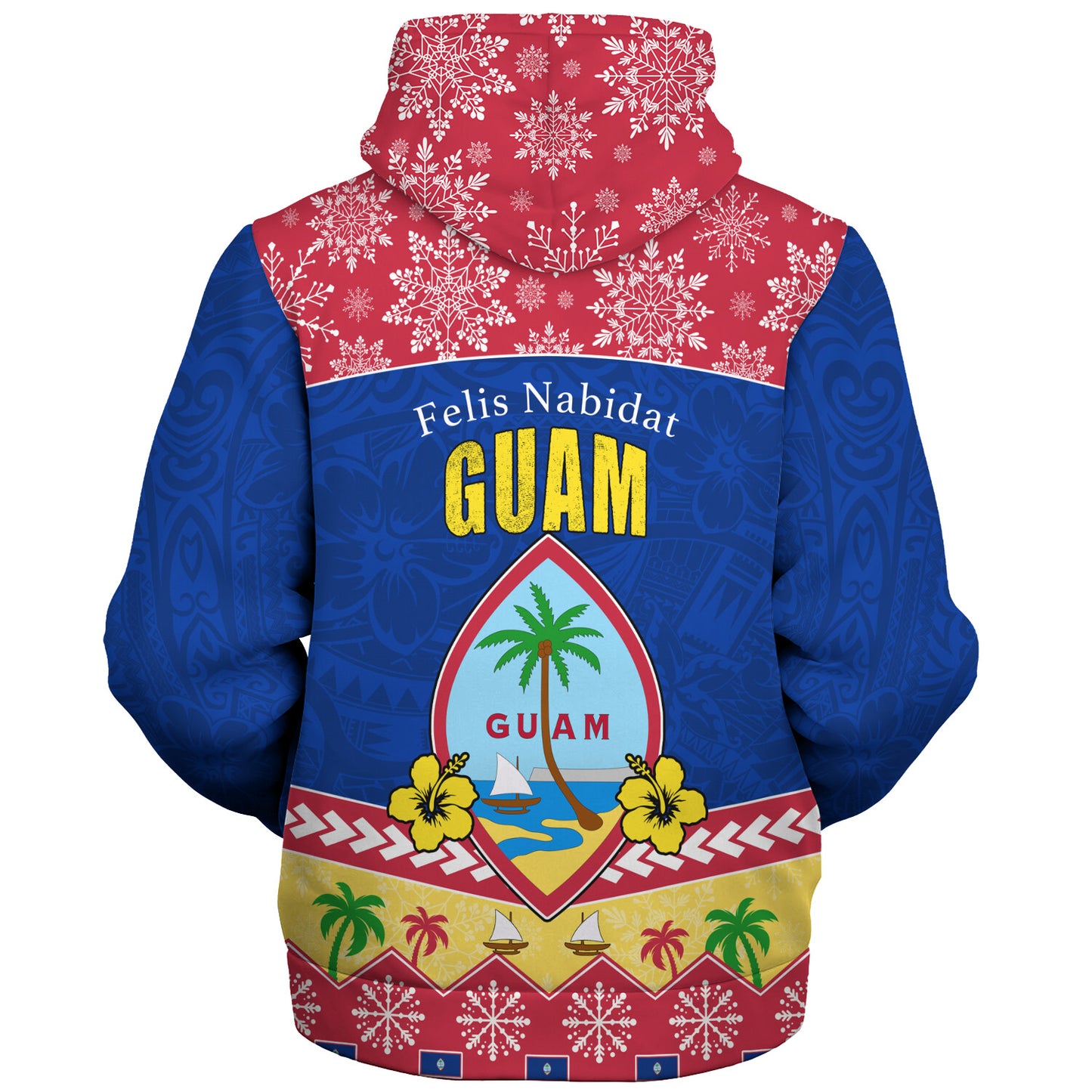 Guam Sherpa Hoodie Felis Nabidat Polynesian Style