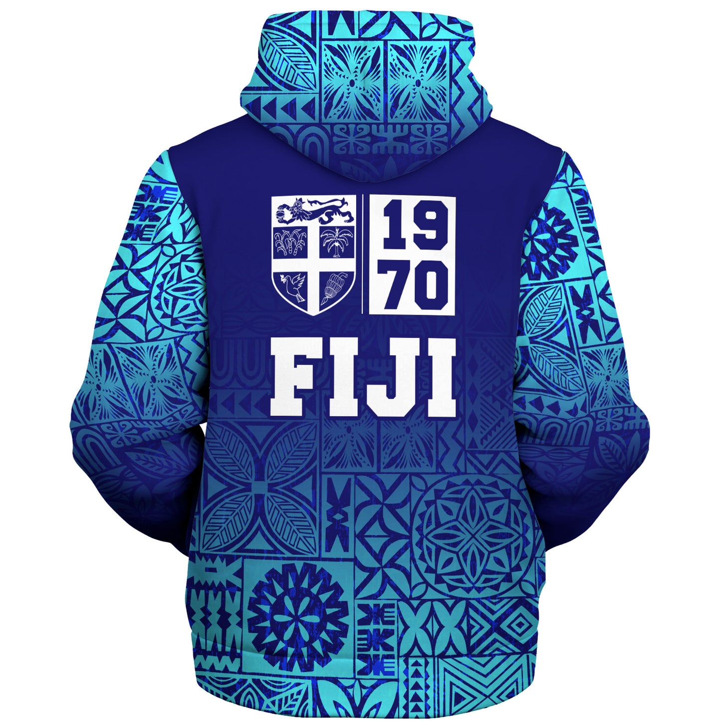 Fiji Sherpa Hoodie Fiji Independence 1970 Tapa Style