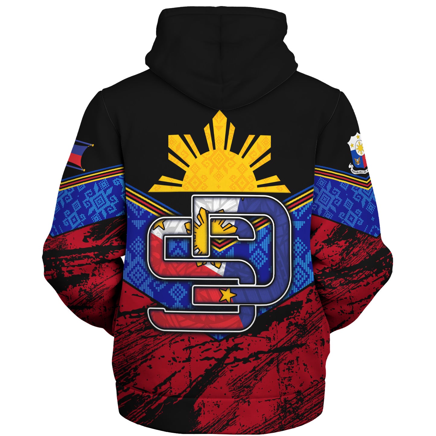 Philippines Filipinos Sherpa Hoodie San Diego Filipino Grunge Brush Stroke Style